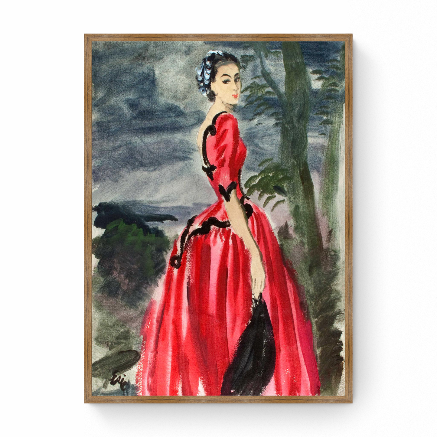 Sketch of Balenciaga's "Velasquez" Gown, Vogue