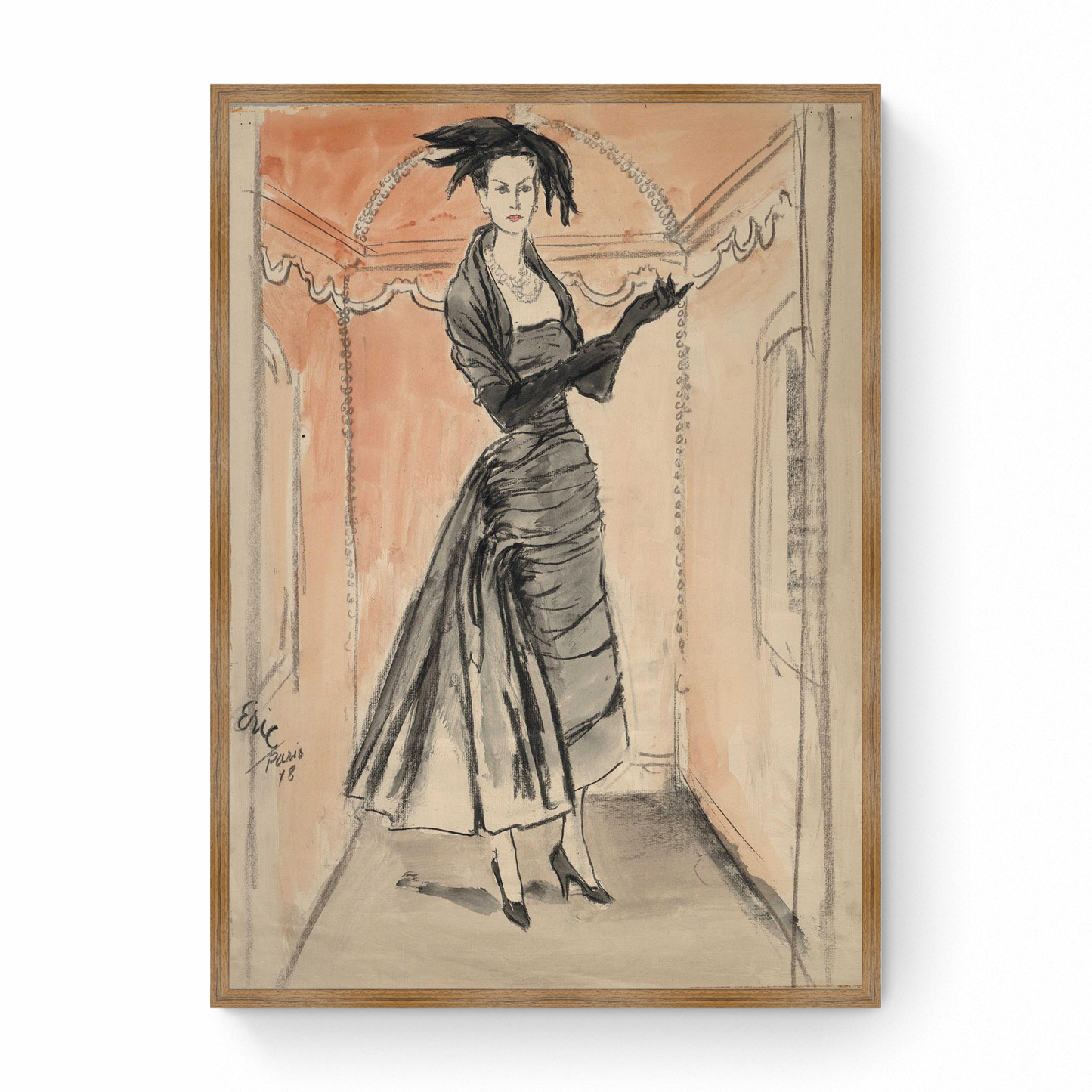 Sketch of Model in Balenciaga, Vogue