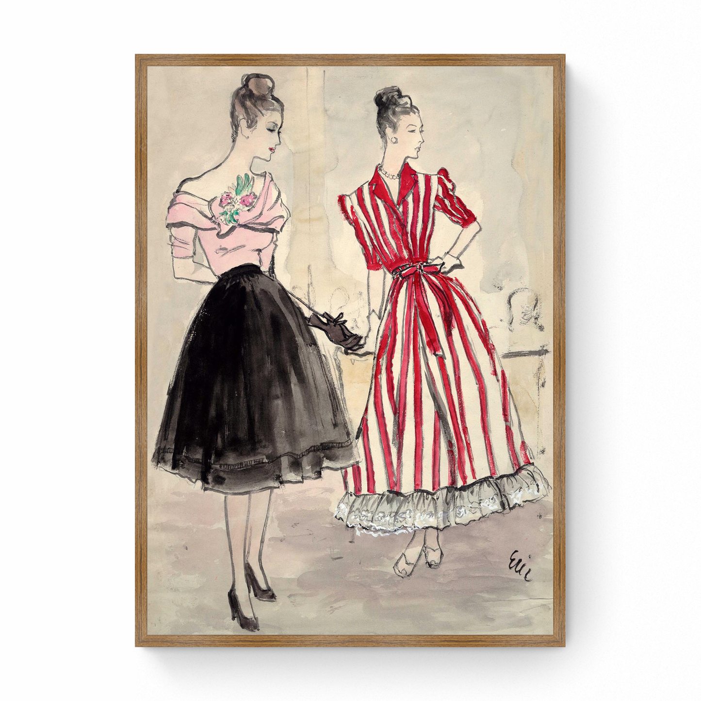 Sketch of Models in Ballet Skirts, Vogue