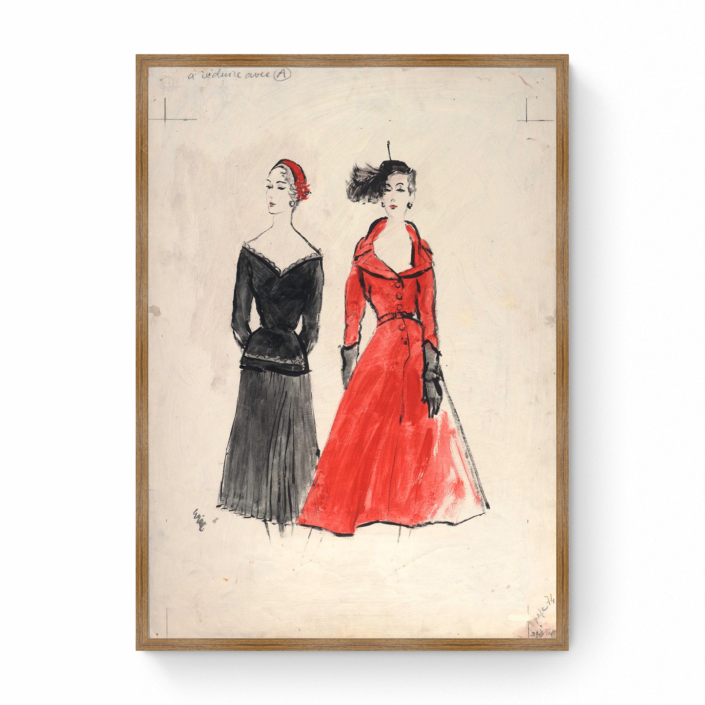 Sketch of Models in Velour, French Vogue