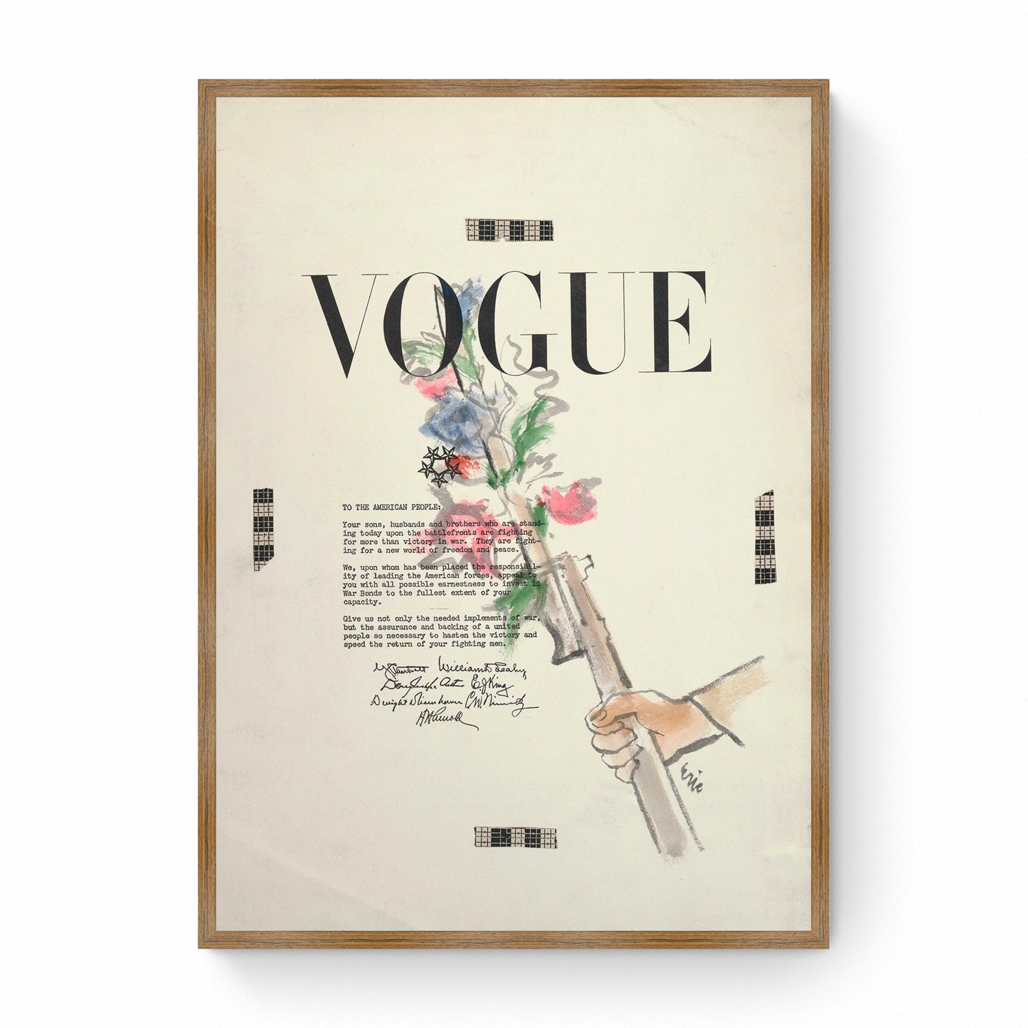 Sketch of War Bonds Letter and Soldier's Rifle, Vogue