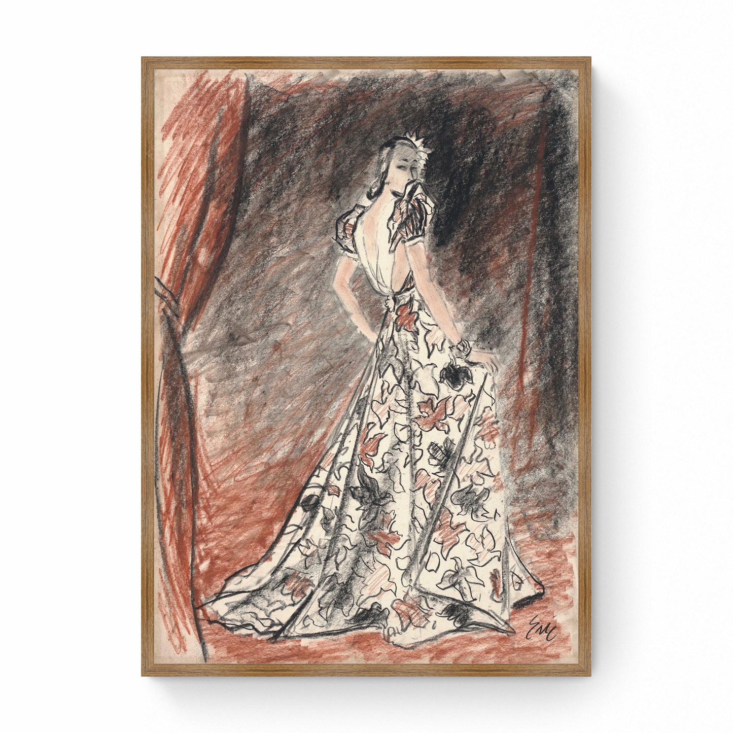 Sketch of Worth Gown, French Vogue