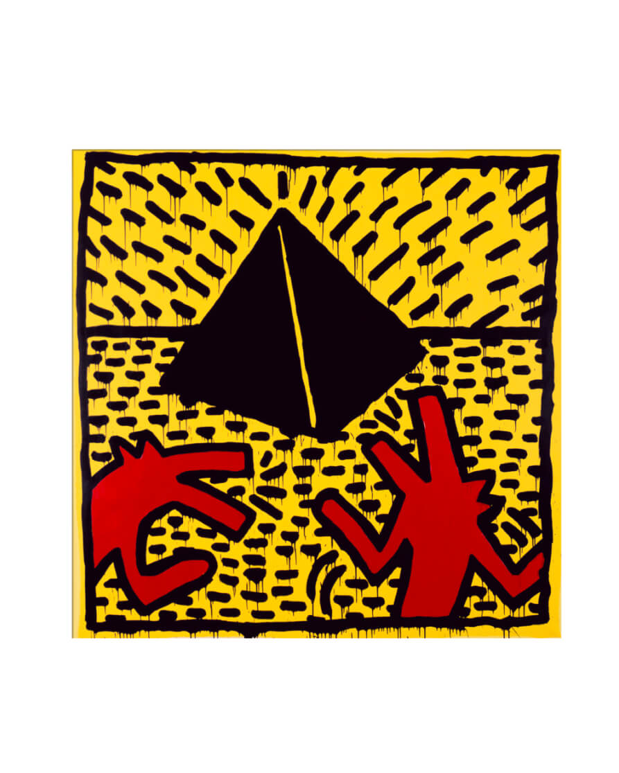 Keith Haring - Untitled, 1982 (Red Dogs at the Pyramid)