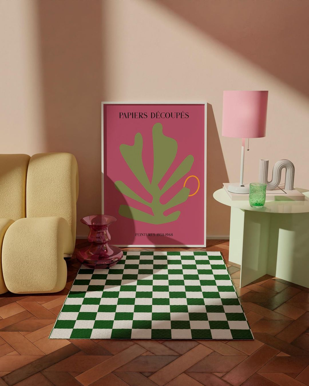 Papier D������coup������s pink poster