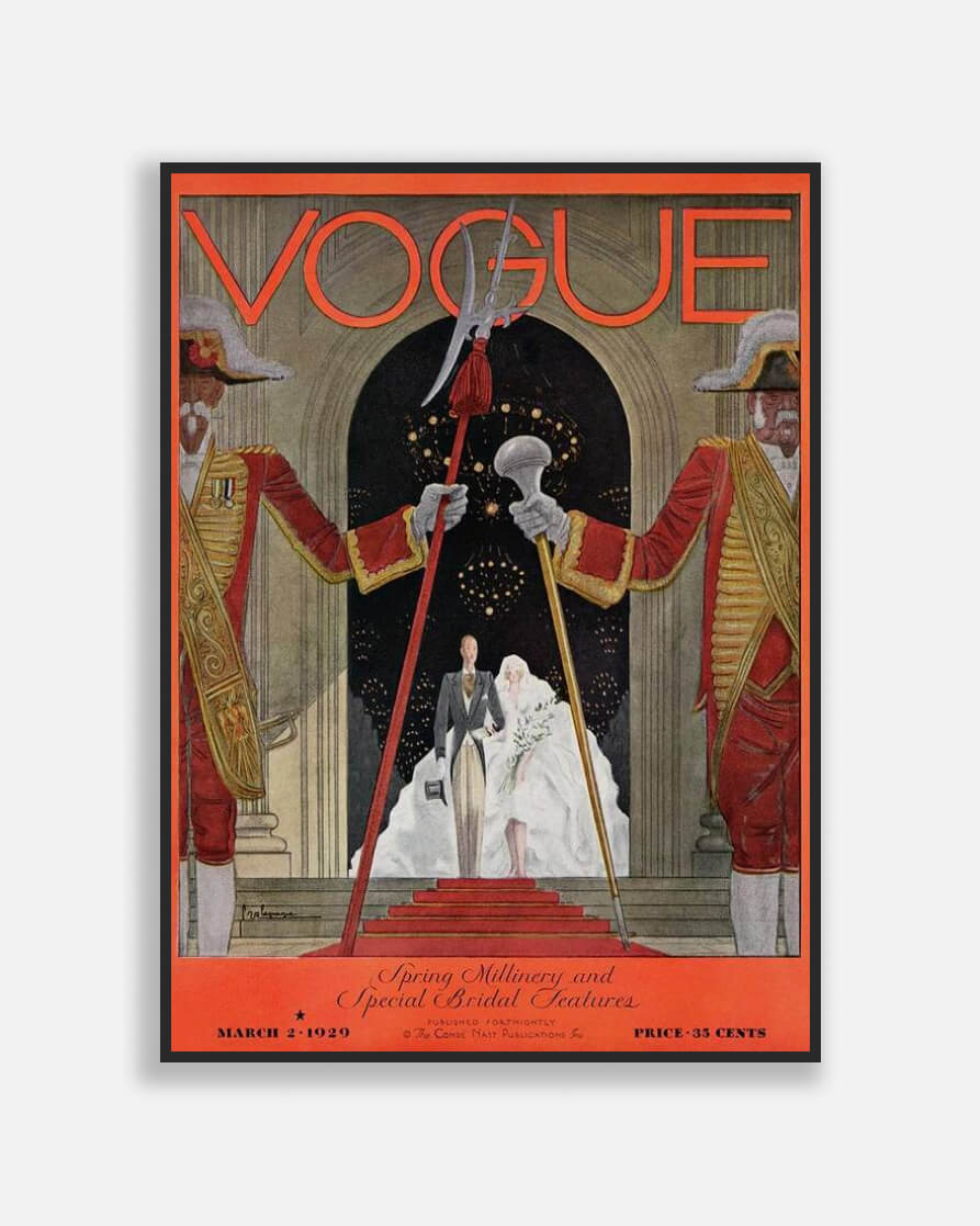 A Vintage Vogue Magazine Cover Of A Father art print by Georges Lepape