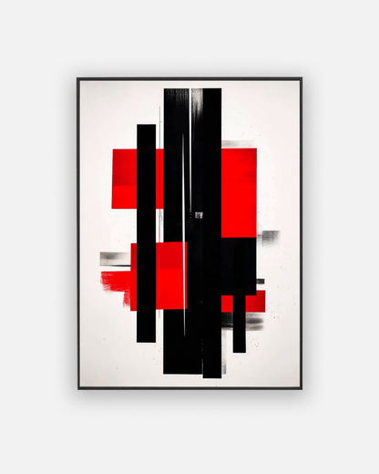 Black lines with red tone poster