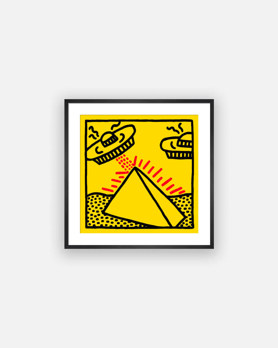 Keith Haring - Untitled, 1984 (pyramids and unidentified object)