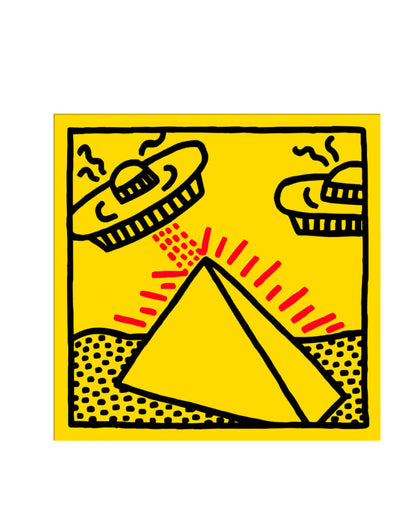 Keith Haring - Untitled, 1984 (pyramids and unidentified object)