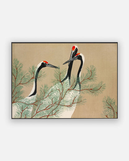 Cranes from Momoyogusa by Kamisaka Sekka