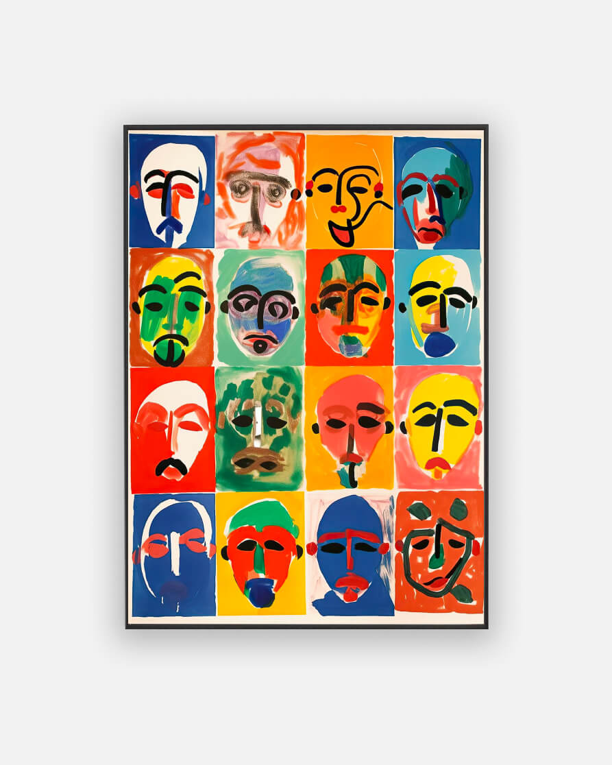 Abstract faces poster