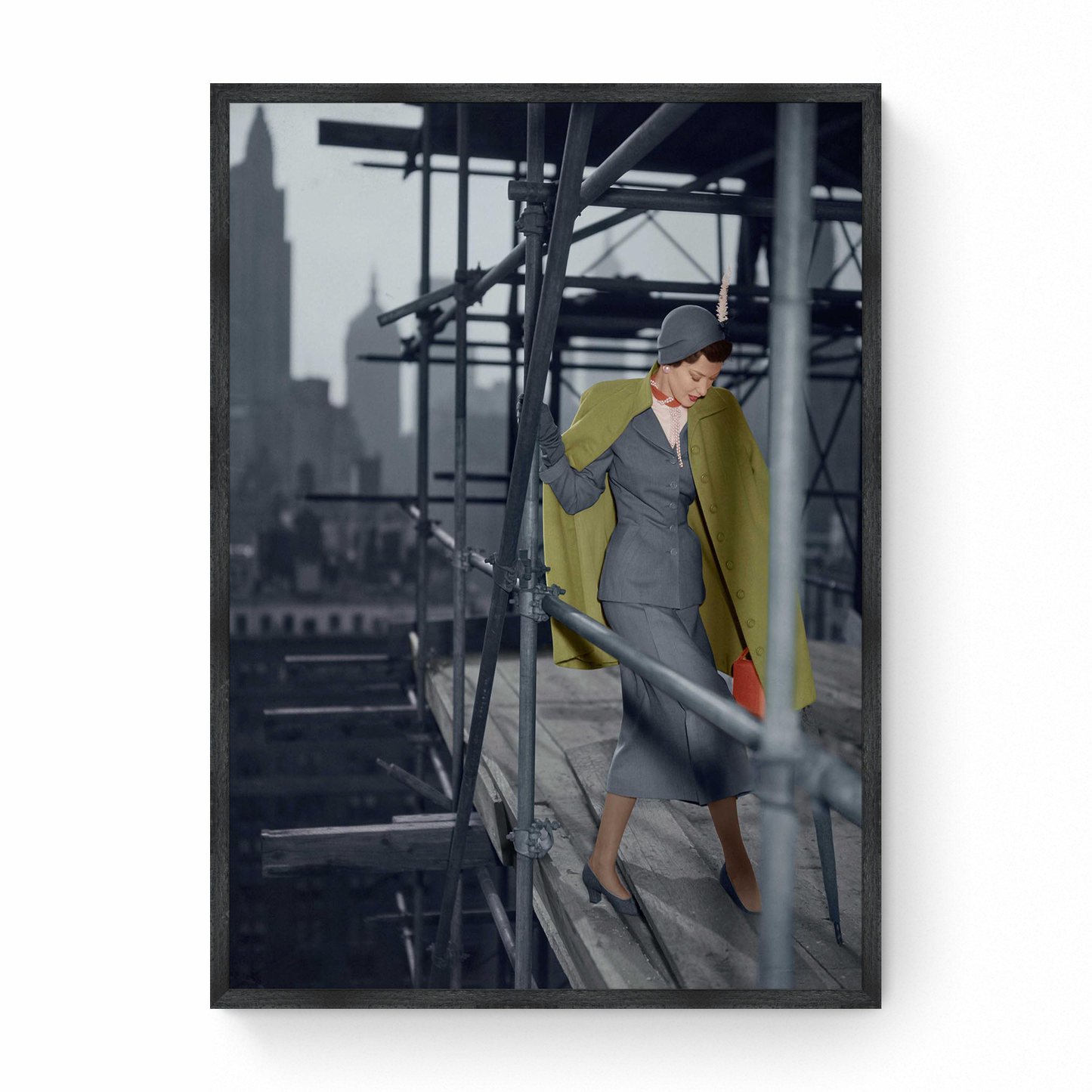 Barbara Mullen in a Yellow Coat and Gray Suit, Vogue