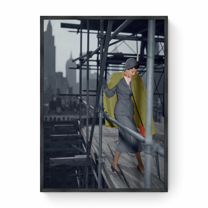 Barbara Mullen in a Yellow Coat and Gray Suit, Vogue