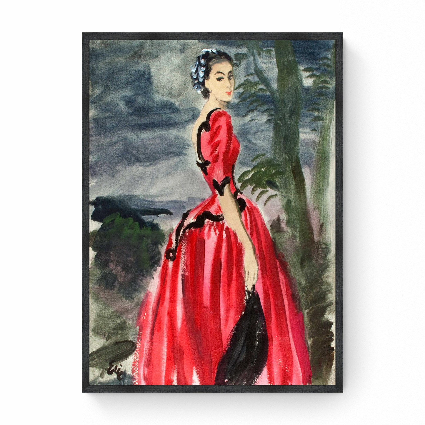 Sketch of Balenciaga's "Velasquez" Gown, Vogue