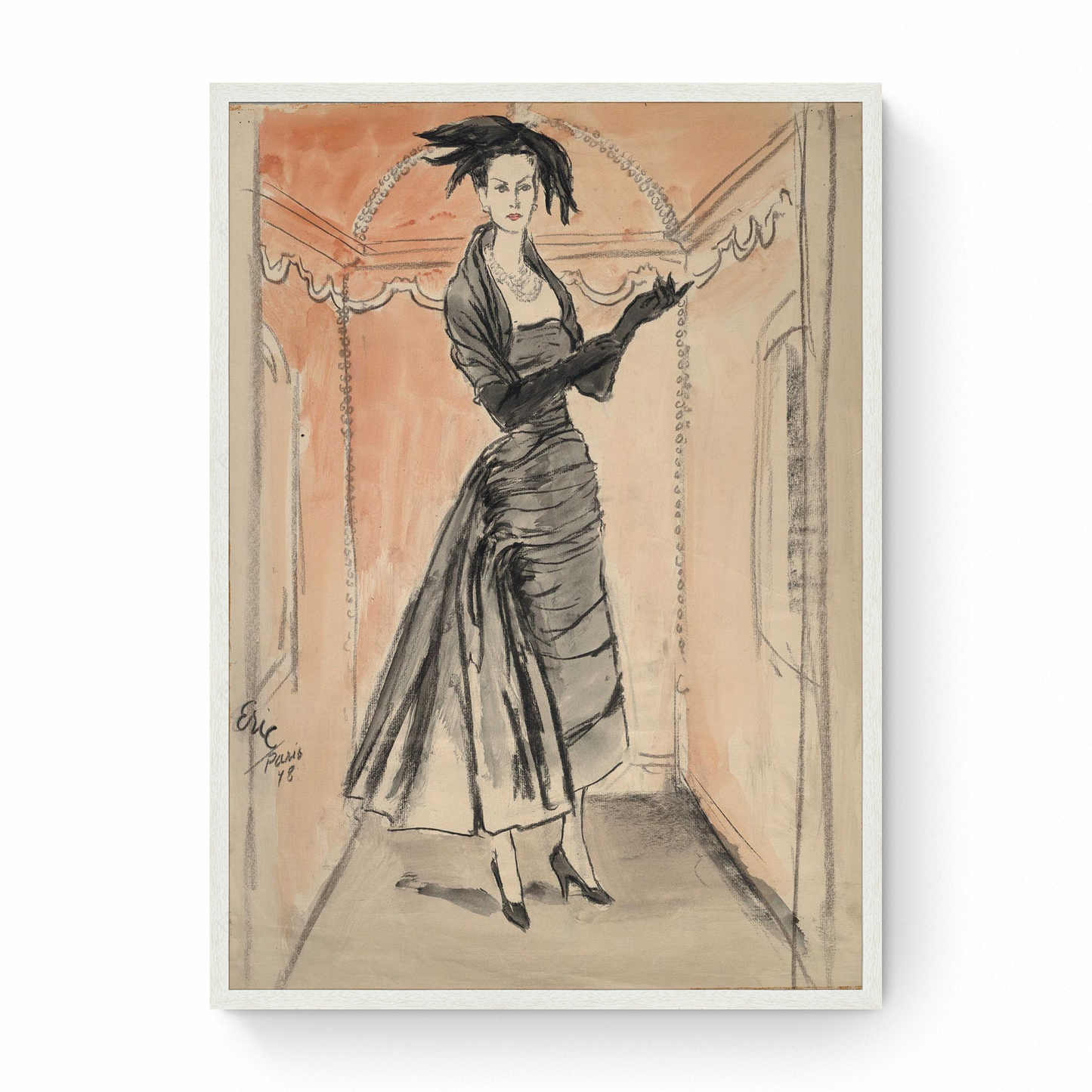 Sketch of Model in Balenciaga, Vogue