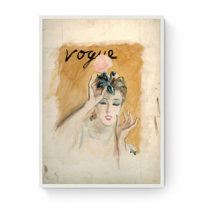 Sketch of Model with a flowers, Vogue