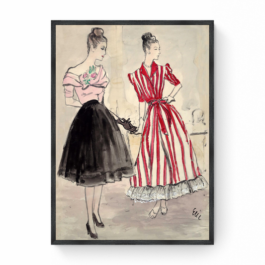 Sketch of Models in Ballet Skirts, Vogue