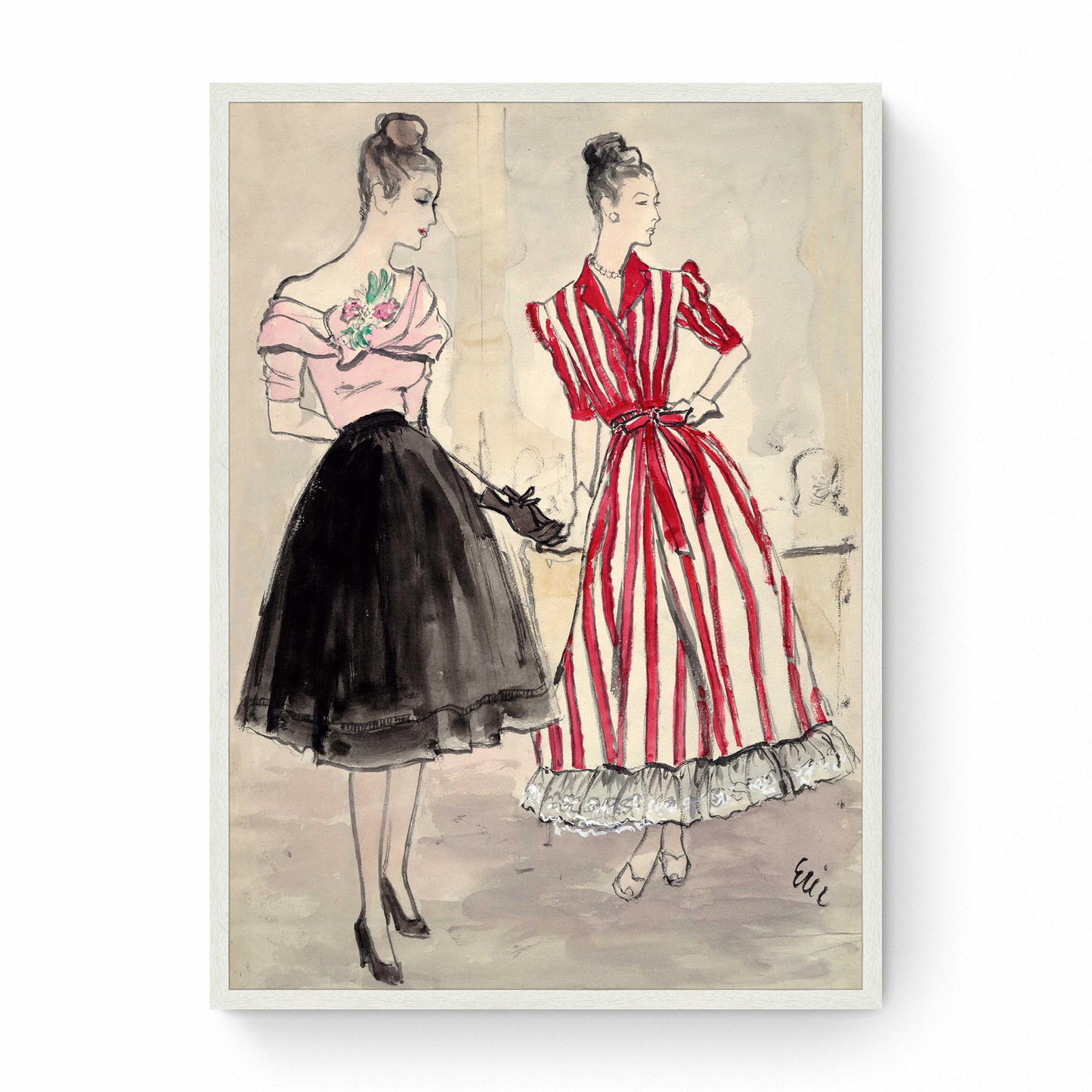 Sketch of Models in Ballet Skirts, Vogue