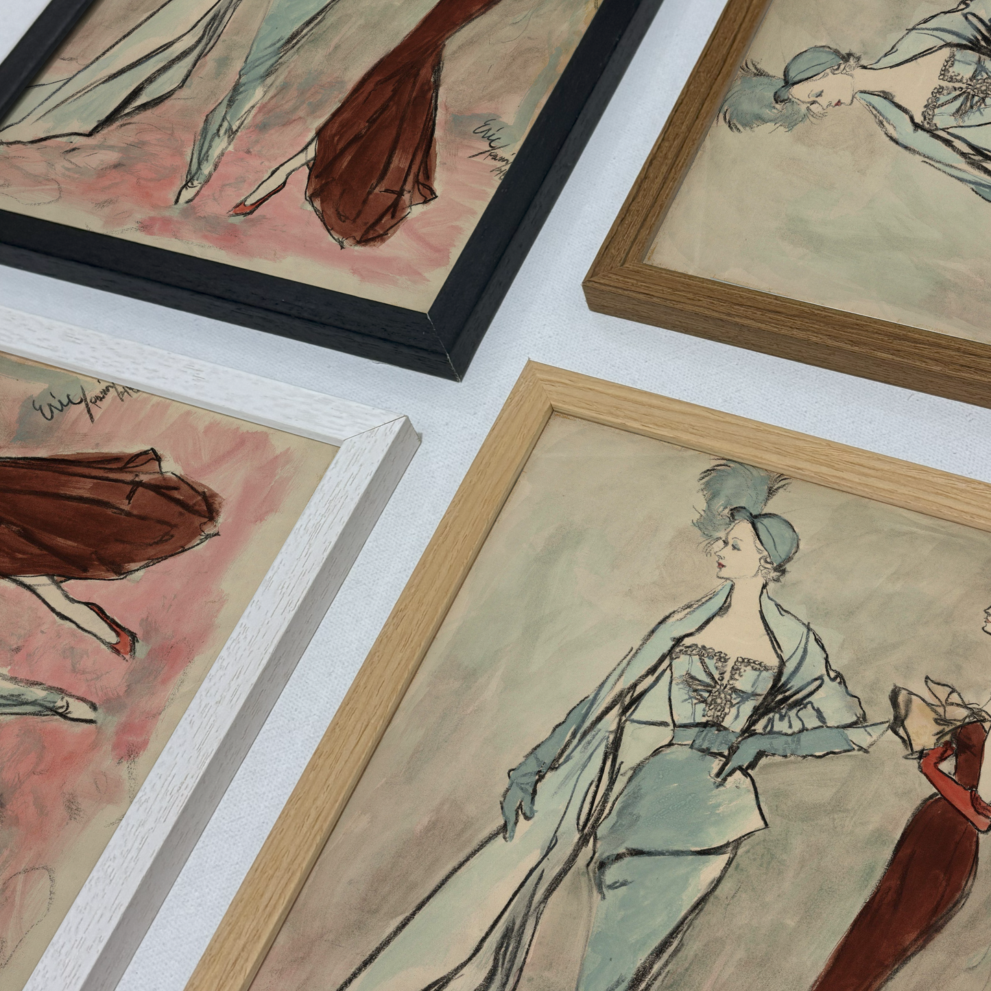 Sketch of Models in Fitted Dresses, Vogue