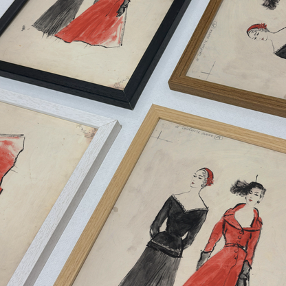 Sketch of Models in Velour, French Vogue