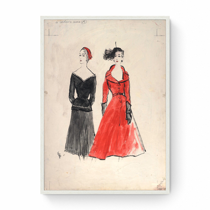Sketch of Models in Velour, French Vogue