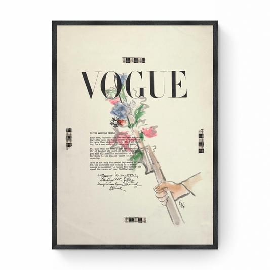 Sketch of War Bonds Letter and Soldier's Rifle, Vogue