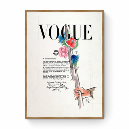 Sketch of War Bonds Letter and Soldier's Rifle, Vogue 2