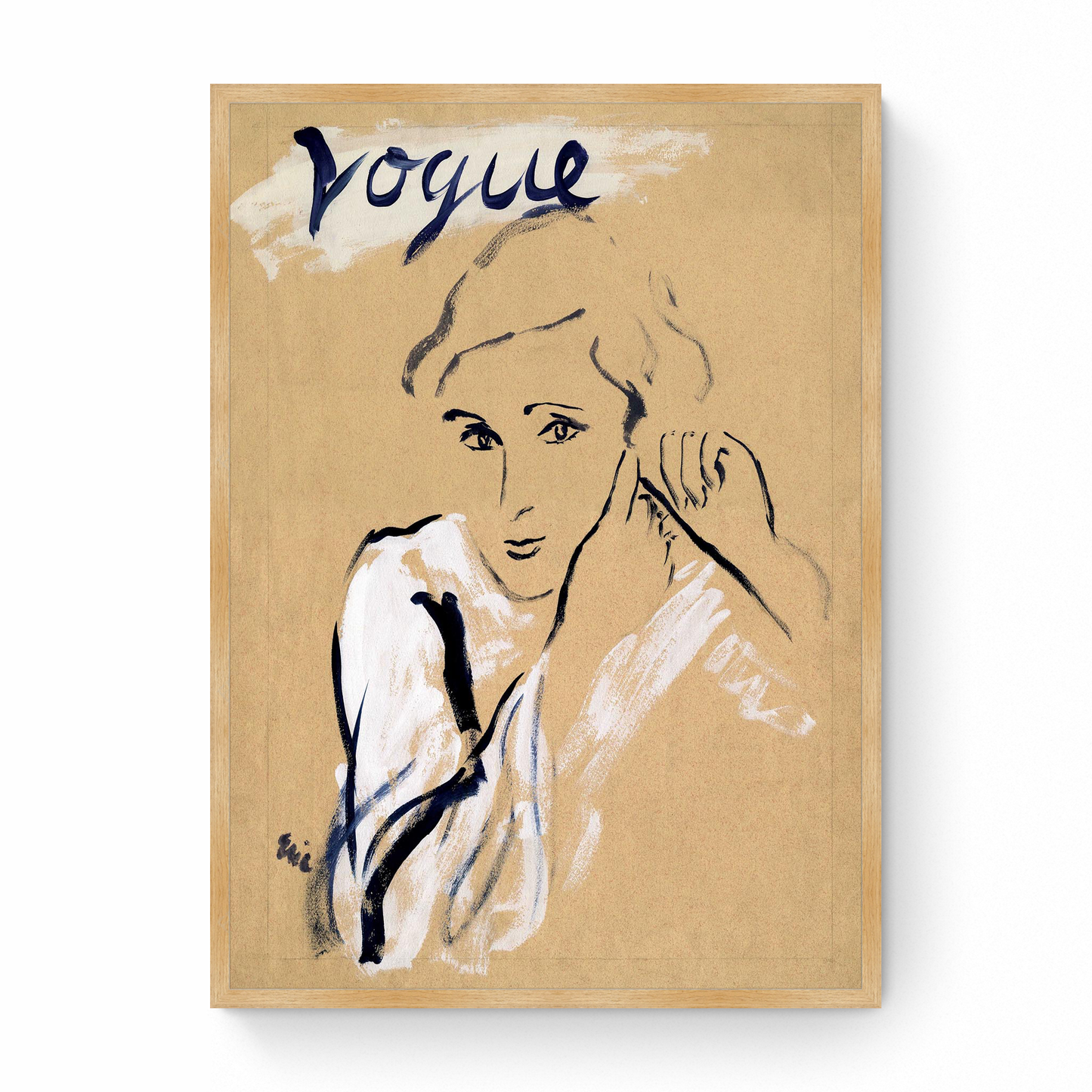 Sketch of Woman Putting on Earrings, Vogue