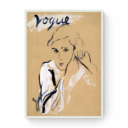 Sketch of Woman Putting on Earrings, Vogue