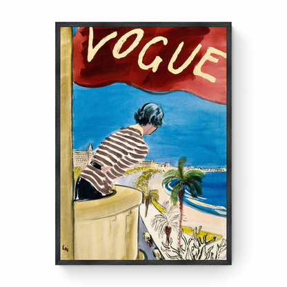 Sketch of Woman on a Balcony Near a Beach, Vogue
