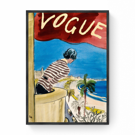 Sketch of Woman on a Balcony Near a Beach, Vogue
