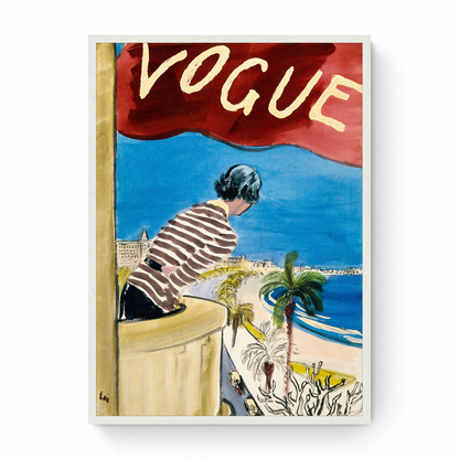 Sketch of Woman on a Balcony Near a Beach, Vogue