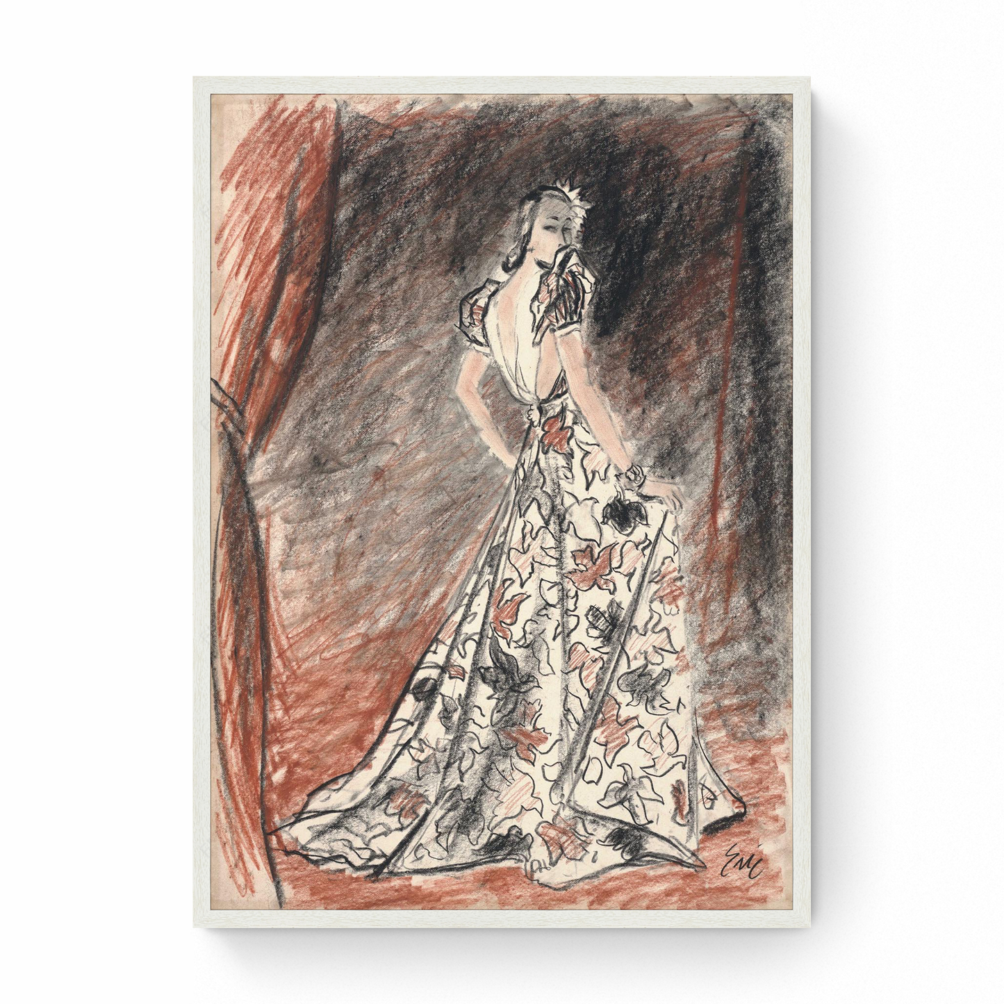 Sketch of Worth Gown, French Vogue