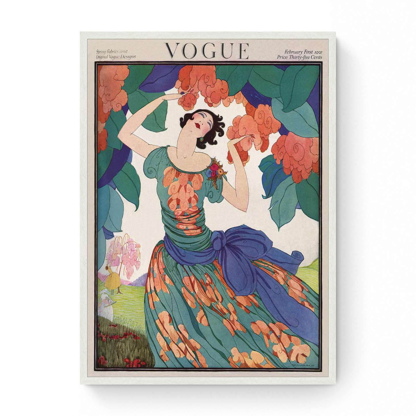 Vogue Cover: Spring Fashions and Original Vogue Designs